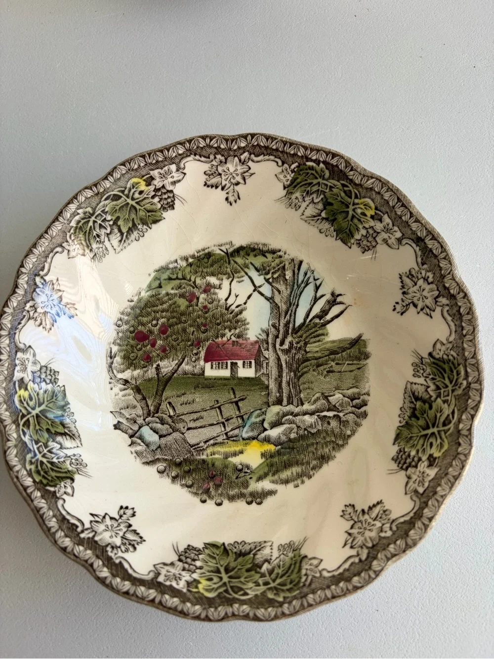 Johnson Brothers Friendly Village The Stone Wall Pattern Set Of 3 Fruit Bowls